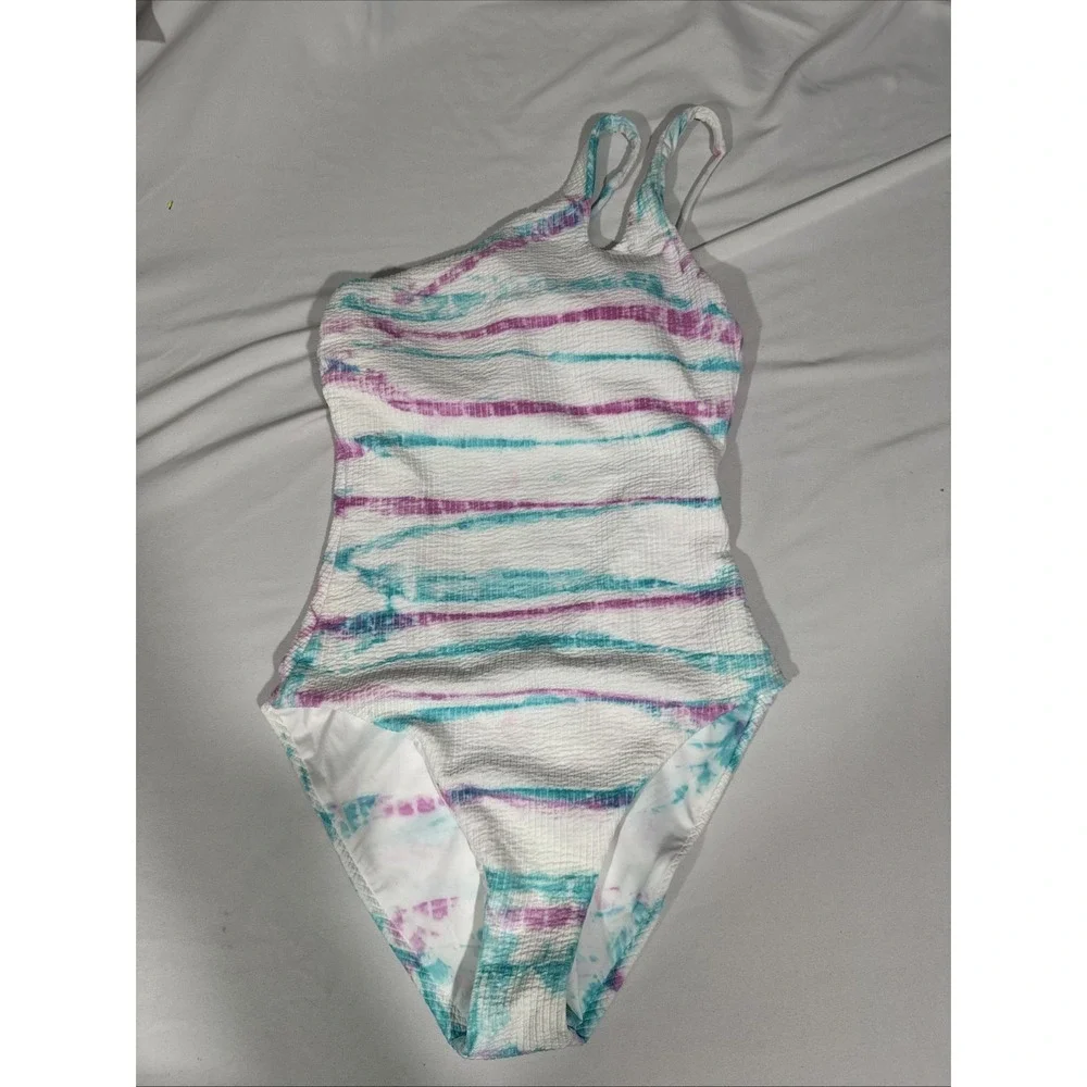 NWD BECCA [ Small ] Iconic Violet Pucker Rib OneShoulder One Piece Swimsuit 7024
